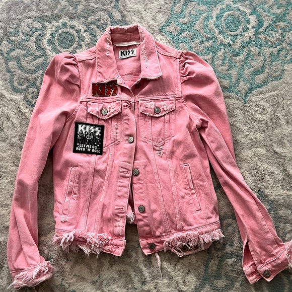Pink distressed KISS jacket - Picture 3 of 3
